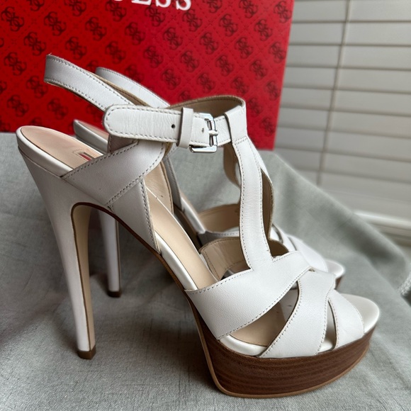 Guess White Platform Heels - Picture 3 of 5